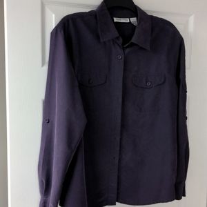 Women's purple button down